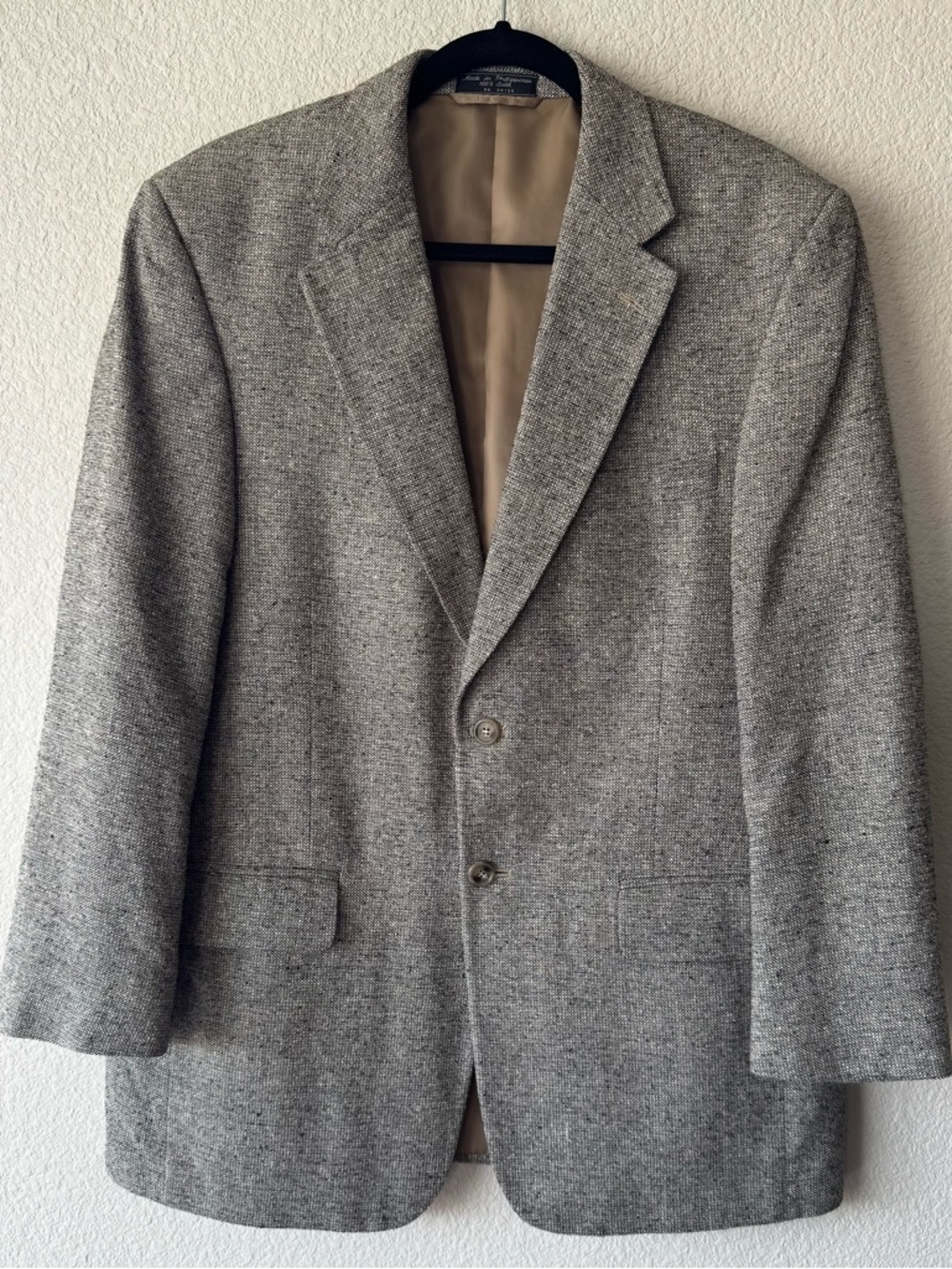 VTG Shaver Lake Sport Coat 100% Silk Men’s 40R Gottschalks Blazer Brown / Taupe
